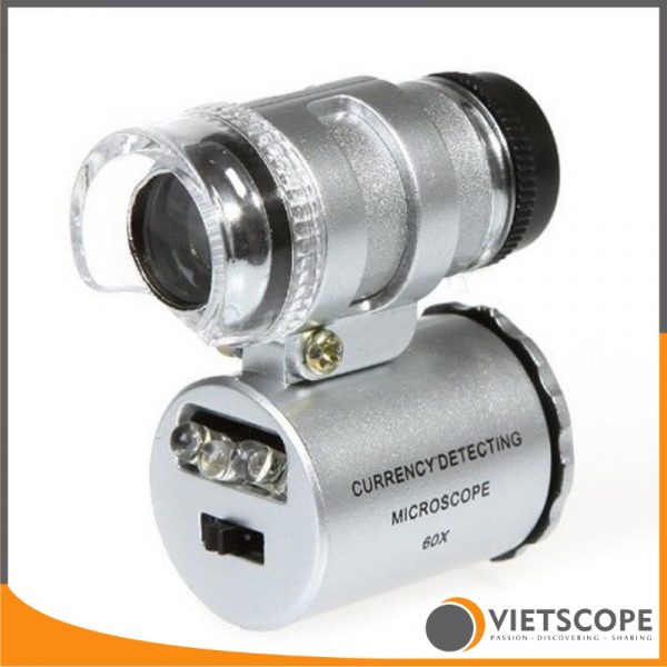 kính hiển vi mini 60x kèm đèn LED UV