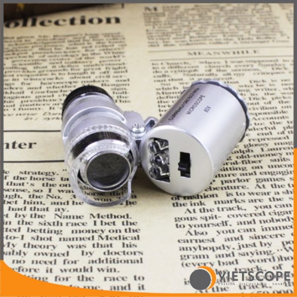 kính hiển vi mini 60x kèm đèn LED UV