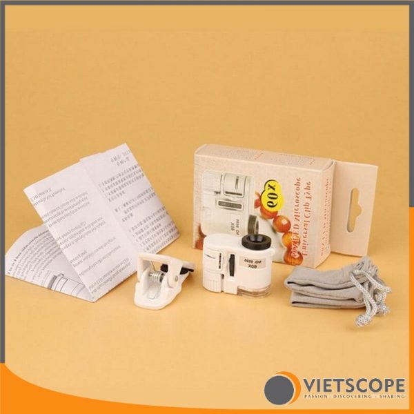 kính hiển vi mini 60x kèm đèn LED UV