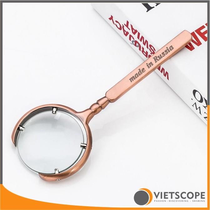 Kính lúp Nga Russia Magnifier 60mm màu Đồng Xước